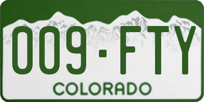 CO license plate 009FTY