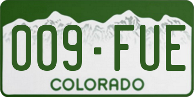 CO license plate 009FUE