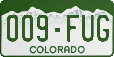 CO license plate 009FUG