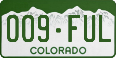 CO license plate 009FUL