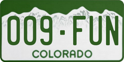 CO license plate 009FUN