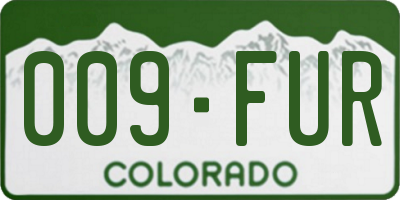 CO license plate 009FUR