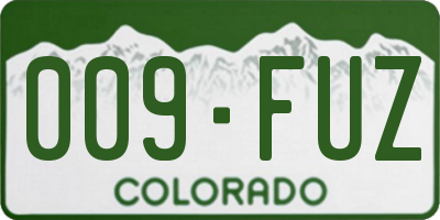 CO license plate 009FUZ