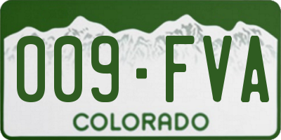 CO license plate 009FVA
