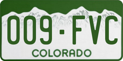 CO license plate 009FVC