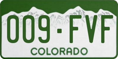 CO license plate 009FVF