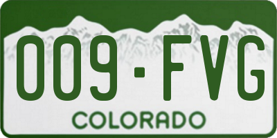 CO license plate 009FVG