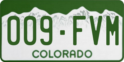 CO license plate 009FVM