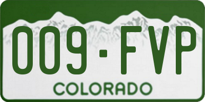 CO license plate 009FVP