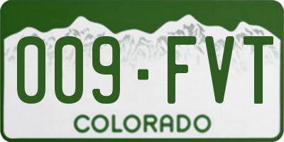 CO license plate 009FVT