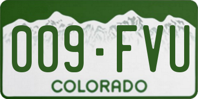 CO license plate 009FVU