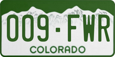 CO license plate 009FWR