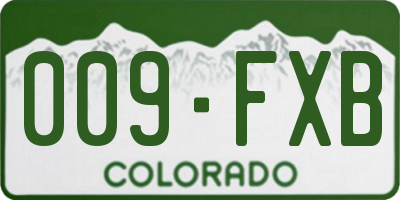 CO license plate 009FXB