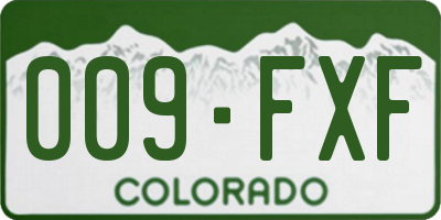 CO license plate 009FXF