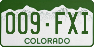 CO license plate 009FXI