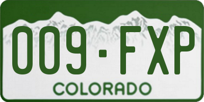 CO license plate 009FXP