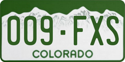 CO license plate 009FXS