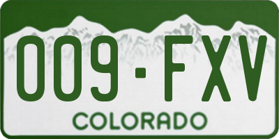 CO license plate 009FXV