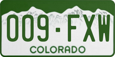 CO license plate 009FXW