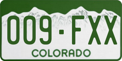 CO license plate 009FXX