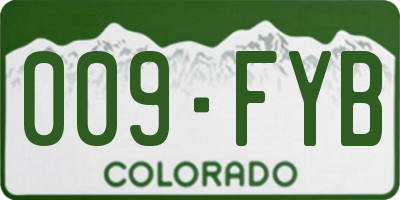 CO license plate 009FYB