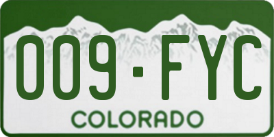 CO license plate 009FYC