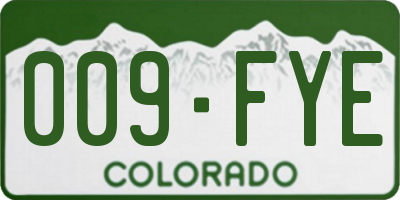 CO license plate 009FYE
