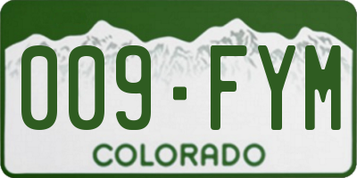 CO license plate 009FYM