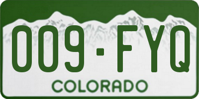CO license plate 009FYQ