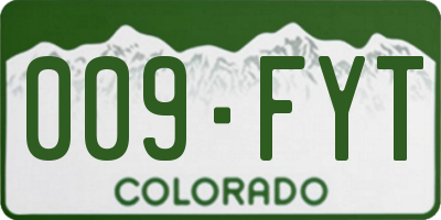 CO license plate 009FYT