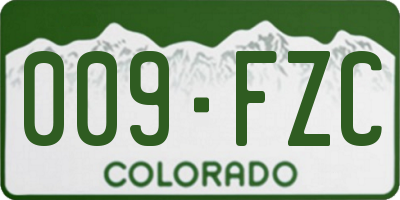 CO license plate 009FZC
