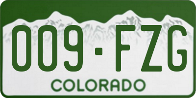 CO license plate 009FZG