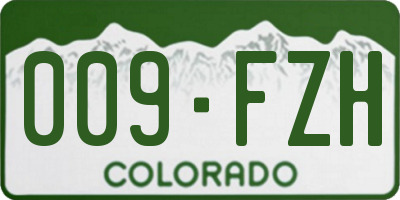 CO license plate 009FZH