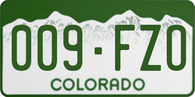 CO license plate 009FZO