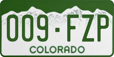 CO license plate 009FZP