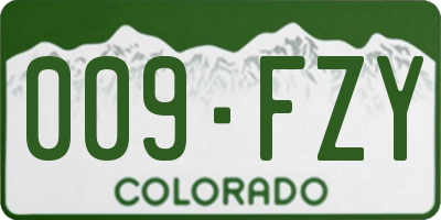 CO license plate 009FZY