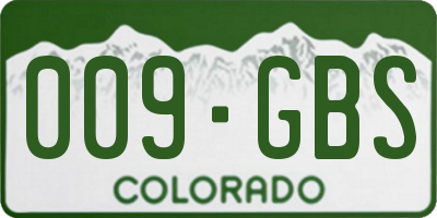 CO license plate 009GBS