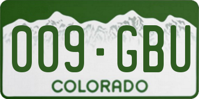 CO license plate 009GBU