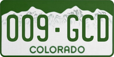 CO license plate 009GCD