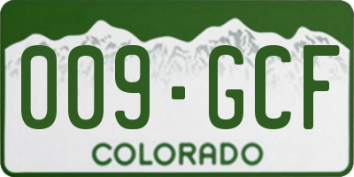 CO license plate 009GCF