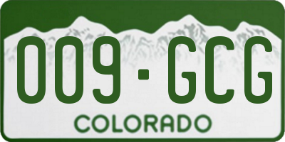 CO license plate 009GCG