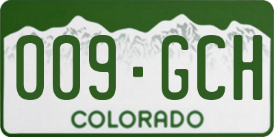 CO license plate 009GCH