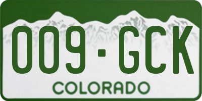 CO license plate 009GCK