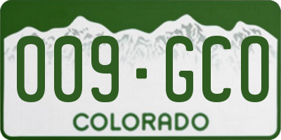 CO license plate 009GCO
