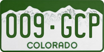 CO license plate 009GCP