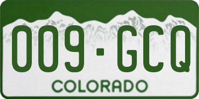 CO license plate 009GCQ