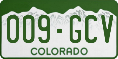 CO license plate 009GCV