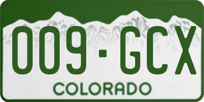 CO license plate 009GCX