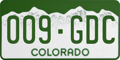 CO license plate 009GDC