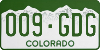 CO license plate 009GDG